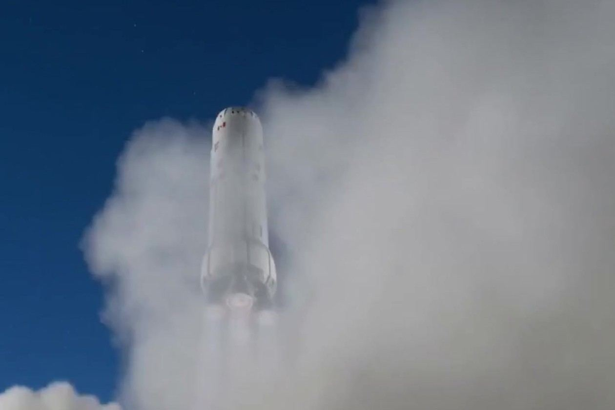 The Kettle launching on a column of white steam